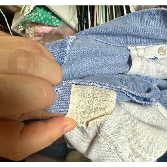 Vintage 80's 90s Lee Periwinkle Blue High Waist Straight Leg Denim Mom Jeans Med - Picture 6 of 6